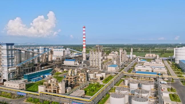 Aerial view of a large-scale phosphate plant in Central China