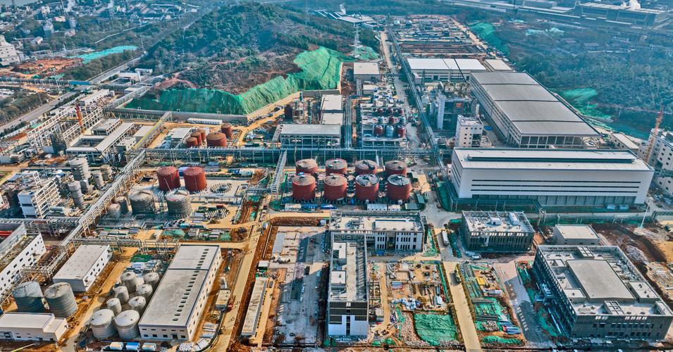 Aerial view of a large-scale phosphate plant in Central China
