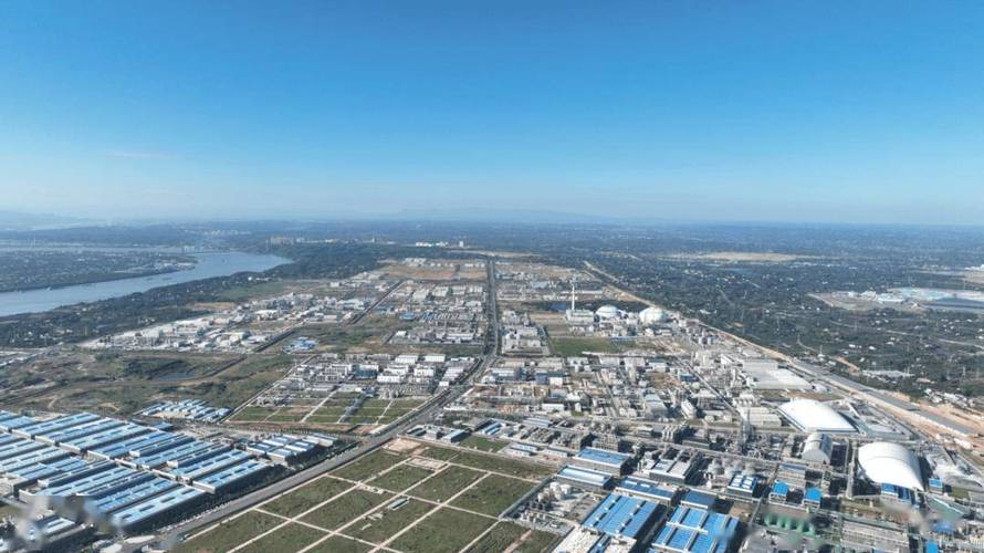Aerial view of a large-scale phosphate plant in Central China