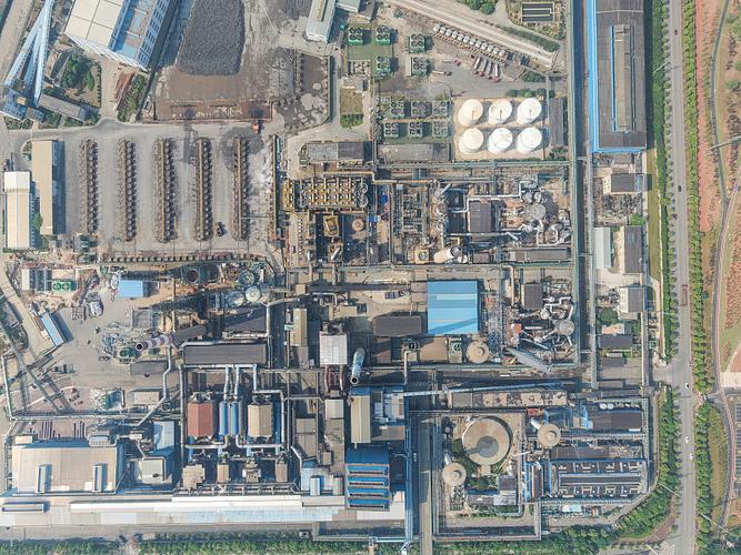 Aerial view of a large-scale phosphate plant in Central China